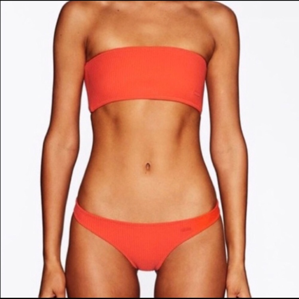 Orange Triangl Bandeau Bikini